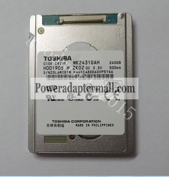 1.8" Toshiba MK2431GAH 4200RPM Hard Drive upgrade ipod classic - Click Image to Close